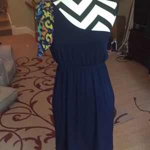 🎀Judith March Navy Bow shoulder Dress SzL🎀